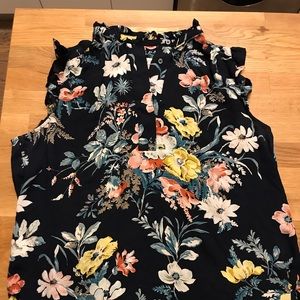 Loft floral sleeveless shirt L